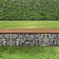 Pro.tec - Gabionenbank Friesland wpc 100x45x30 cm Teakholzfarben von PRO.TEC