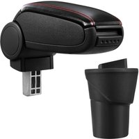 Pro.tec - Mittelarmlehne Nissan Micra K13 mit Staufach Kunstleder Schwarz mit roten Nähten von PRO.TEC