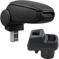 Pro.tec - Mittelarmlehne Opel Corsa f mit Staufach Kunstleder Schwarz mit schwarzen Nähten [ ] von PRO.TEC