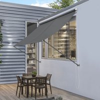 Pro.tec - Standmarkise Malaga mit Seitenzugkette 350x120 cm Grau von PRO.TEC