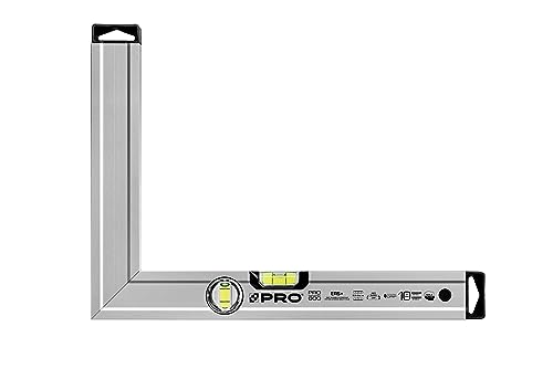 PRO Aluminium Anschlagwinkel Silber Eloxiert mit Vertikaler und Horizontaler Anzeige - Die Härte 9 auf der Mohs Skala - Bauwinkel- Schlosserwinkel - Schreinerwinkel - Aluwinkel 30X40cm von PRO