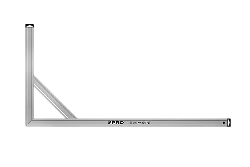PRO Aluminium Anschlagwinkel Silber Eloxiert mit verstärkung und abgeschrägter Ecke - Die Härte 9 auf der Mohs Skala - Bauwinkel- Schlosserwinkel - Schreinerwinkel - Aluwinkel 60x120cm von PRO