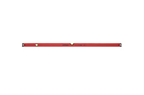 PRO600 Wasserwaage 180 cm mit Ergonomischen Profil - ERS+ (Easy Reading System) Präzise Wasserwaage mit Anti Shock Absorber Endkappen - Farbe Rot von PRO