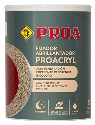 PROACRYL Acryl-Fixierer, farblos, 750 ml, wasserfeste Grundierung für Kunststofffarben, Verdünnung 6 Wasser auf 1 Produkt. von PROA