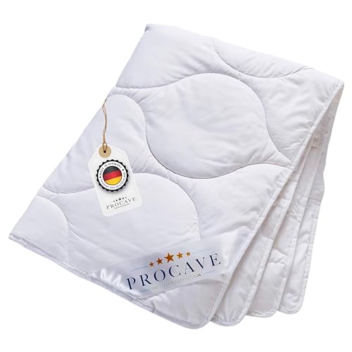 PROCAVE Baumwolle Komfort Qualitäts-Bettdecke für den Sommer 155x220cm, leichte Baumwolldecke, waschbar, aus der Natur, atmungsaktiv & wärmeausgleichend, 100% aus Deutschland von PROCAVE