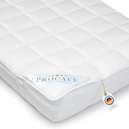 PROCAVE® Matratzenschoner 80x220 cm Topper | Molton Matratzenauflage mit 4 Eckgummis | Atmungsaktive Matratzentopper & Matratzenauflage | Anti Milben Matratzenbezug | Mattress Topper Made in Germany von PROCAVE