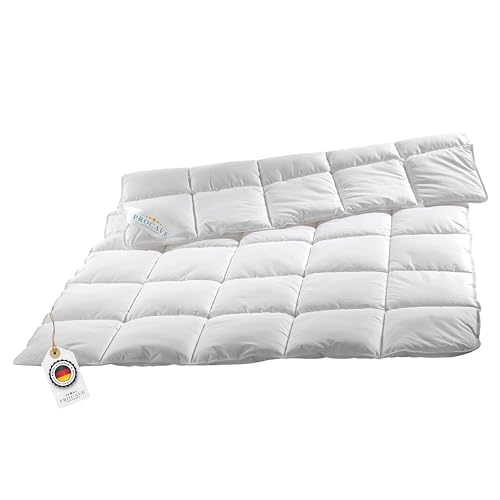 PROCAVE Micro-Comfort Qualitäts-Bettdecke für den Sommer | Entspannt schlafen | Atmungsaktive Steppdecke in weiß in 240x220 cm von PROCAVE