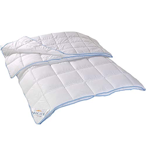 PROCAVE TopCool 4 Jahreszeiten Qualitäts-Bettdecke mit Druckknöpfen für Winter und Sommer | Soft-Komfort-Bettdecke | kochfeste Steppdecke 240x220cm von PROCAVE