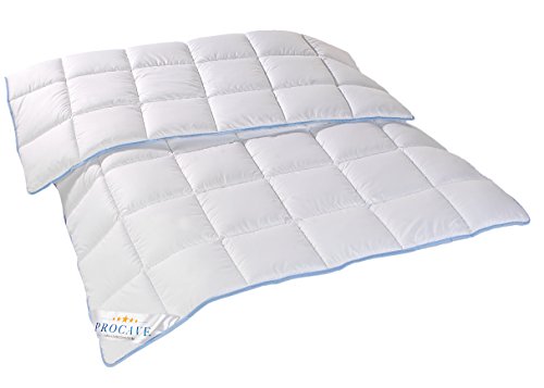 PROCAVE | TopCool Qualitäts-Bettdecke für das ganze Jahr | Entspannt schlafen - absorbiert Körperfeuchtigkeit | Atmungsaktive Steppdecke in weiß in 200x240 cm von PROCAVE