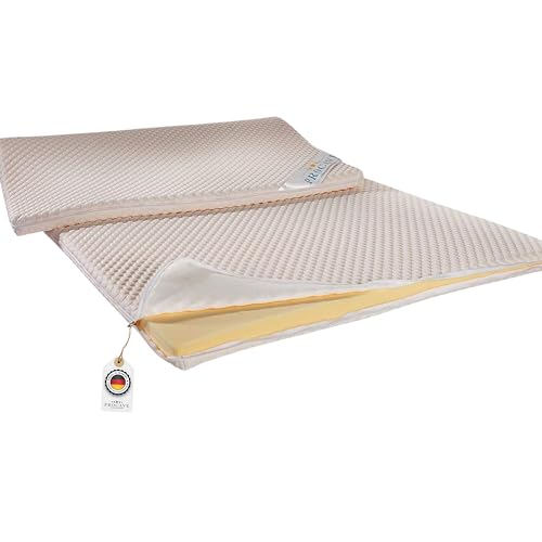 PROCAVE Viscoschaum Matratzen-Topper 60x200 cm mit Noppen-Doppeltuch-Matratzenbezug, mit Memory Visko Schaum-Kern, idealer Matratzentopper 100% aus Deutschland von PROCAVE