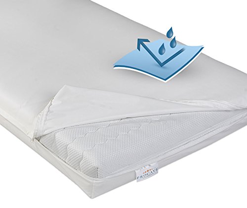 PROCAVE wasserdichter Matratzenbezug in weiß, atmungsaktiv und abwischbar 100x200 cm für Matratzen-Höhe 30 cm - Made in Germany PROCAVE wasserdichter Matratzenbezug in weiß, atmungsaktiv und abwischbar 100x200 cm für Matratzen-Höhe 30 cm - Made in Germany von PROCAVE