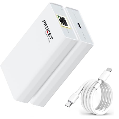 PROCET PoE zu USB C Konverter, Gigabit 60W, IEEE802.3bt PoE USB C Stromversorgung und 100Mbps Netzwerk Ethernet Adapter für Echo Hub, Home Assistant, Tablet, iPad, Laptop, Digital Signage Display PROCET PoE zu USB C Konverter, Gigabit 60W, IEEE802.3bt PoE USB C Stromversorgung und 100Mbps Netzwerk Ethernet Adapter für Echo Hub, Home Assistant, Tablet, iPad, Laptop, Digital Signage Display von PROCET PoE System
