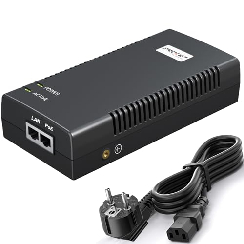 PROCET PoE Injector 90W 55V DC Gigabit 10G PoE Power Injector, IEEE802.3bt PoE++, 0℃ bis 40℃, AC+PoE Ports Überspannungsschutz für IP-Kameras, Wireless AP, IoT PROCET PoE Injector 90W 55V DC Gigabit 10G PoE Power Injector, IEEE802.3bt PoE++, 0℃ bis 40℃, AC+PoE Ports Überspannungsschutz für IP-Kameras, Wireless AP, IoT von PROCET PoE System