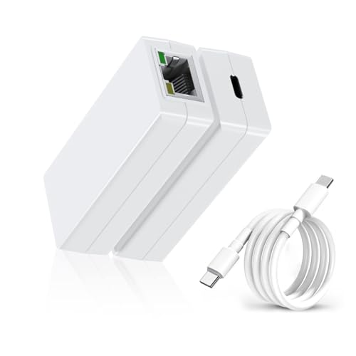 PROCET PoE USB C Konverter Adapter, PoE auf USB C 5V 10W Stromladung und 100Mbit/s-Übertragung für Tablet, iPad mini, UniFi G4 Doorbell Pro, Samsung Galaxy Tab A8, GoogleTV, Kamera, Home Assistant von PROCET PoE System
