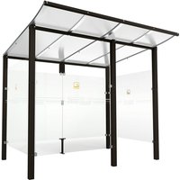 PROCITY® Raucherunterstand Modulo, mit Frontverkleidung, BxT 2.5010 x 1.990 mm, schwarz von PROCITY®