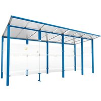 PROCITY® Raucherunterstand Modulo, mit Frontverkleidung, BxT 5.020 x 1.990 mm, blau von PROCITY®