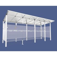 PROCITY® Raucherunterstand Modulo, mit Frontverkleidung, BxT 5.020 x 1.990 mm, weiß von PROCITY®