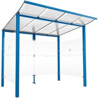 PROCITY® Raucherunterstand Modulo, ohne Frontverkleidung, BxT 2.5010 x 1.990 mm, blau von PROCITY®