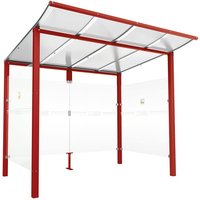 PROCITY® Raucherunterstand Modulo, ohne Frontverkleidung, BxT 2.5010 x 1.990 mm, purpurrot von PROCITY®
