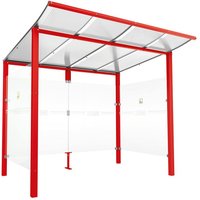 PROCITY® Raucherunterstand Modulo, ohne Frontverkleidung, BxT 2.5010 x 1.990 mm, verkehrsrot von PROCITY®