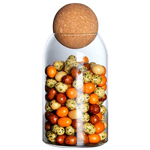 PROCTER 500 ML Ball Kork Bleifreies Glas Deckel Behälter Lagerung Behälter Versiegelte Tee Dosen Transparente Getreide Lagerung Gläser von PROCTER