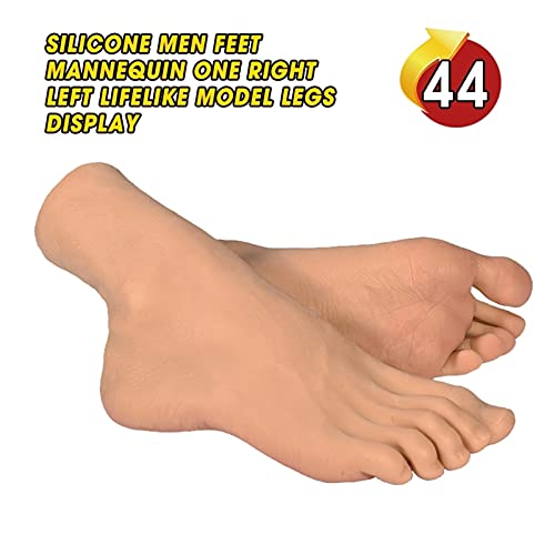 PRODCA 1 Paar Silikon Männer Füße Schaufensterpuppe Eine rechts Links lebensechte Modellbeine for Anzeigeschuhe 44 Größe, Realistischer Silikonfuß (Color : 1 Pair) von PRODCA