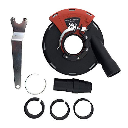 PRODIAMANT® Absaughaube für Winkelschleifer [INKL. ADAPTERRINGE, SPANNSCHLÜSSEL & STAUBSAUGERADAPTER] - mit Bürstenkranz - Staubfreies Arbeiten - Premium-Werkzeug - Passend für 115mm & 125mm von PRODIAMANT