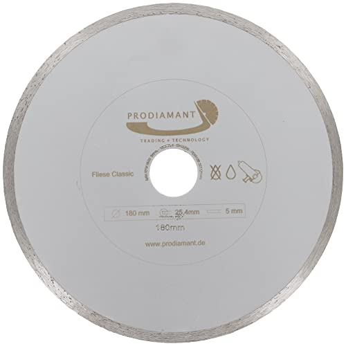 PRODIAMANT Diamant-Trennscheibe 180 mm Fliesen 25,4 mm Hohe Stabilität für Keramik und Naturstein von PRODIAMANT