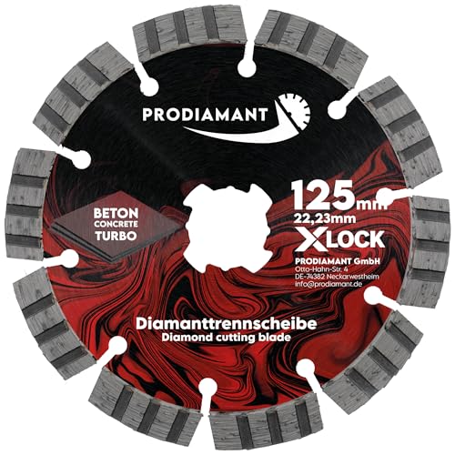 PRODIAMANT Diamanttrennscheibe X-Lock 125mm Beton – Lasergeschweißt mit Turbo-Segmenten für härteste Materialien PRODIAMANT Diamanttrennscheibe X-Lock 125mm Beton – Lasergeschweißt mit Turbo-Segmenten für härteste Materialien von PRODIAMANT