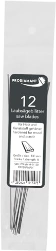 PRODIAMANT Laubsägeblatt Größe 1 fein, für Holz und Kunststoff 12 Stück 130mm Made in Germany von PRODIAMANT