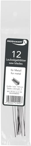 PRODIAMANT Laubsägeblatt Größe 1 fein, für Metall 12 Stück 130mm Made in Germany von PRODIAMANT