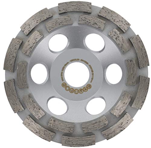 PRODIAMANT Premium Diamant-Schleiftopf Beton/universal 125 mm x 22,2 mm Diamantschleiftopf 125mm mit großen Absauglöchern passend für Winkelschleifer von PRODIAMANT