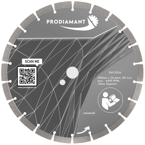 PRODIAMANT Premium Diamanttrennscheibe 300 mm x 25,4 mm Beton Stein universal Segmenthöhe 10mm PRODIAMANT Premium Diamanttrennscheibe 300 mm x 25,4 mm Beton Stein universal Segmenthöhe 10mm von PRODIAMANT