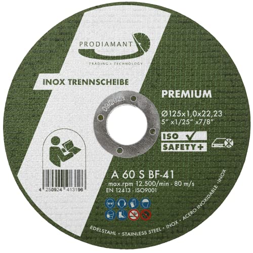 PRODIAMANT Trennscheibe 125mm x 1,0mm 10 Stück Inox Flexscheibe für Metall Stahl und Edelstahl von PRODIAMANT