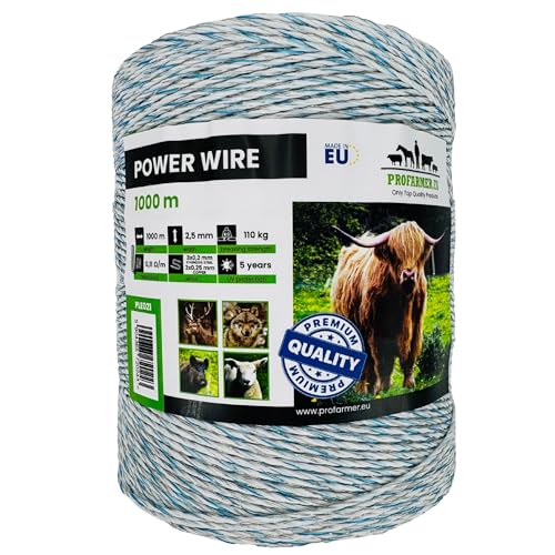 Weidezaunlitze 1000 m Power für sehr lange Weidezäune mit Kupferleiter Wildschwein Hirsch Rind Schaf Weidezaunlitze 1000 m Power für sehr lange Weidezäune mit Kupferleiter Wildschwein Hirsch Rind Schaf von PROFARMER.EU