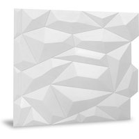 Wandpaneel 3D Profhome 3d 705475 Glacier Matte White Dekorpaneel glatt mit abstraktem Muster matt weiß 2 m2 - weiß von PROFHOME 3D