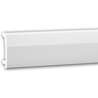 Sockelleiste profhome 653106 Stuckleiste Zierleiste stoßfest Modernes Design weiß 2 m von PROFHOME DECOR