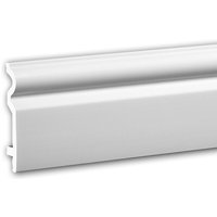 Sockelleiste profhome 653109 Stuckleiste Zierleiste stoßfest Zeitloses Klassisches Design weiß 2 m von PROFHOME DECOR