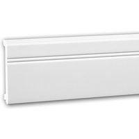 Sockelleiste profhome 653103 Stuckleiste Zierleiste stoßfest Neo-Klassizismus-Stil weiß 2 m von PROFHOME DECOR