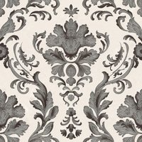Barock Tapete Profhome 301901 Papiertapete leicht strukturiert mit Ornamenten matt schwarz weiß 5,33 m2 von PROFHOME