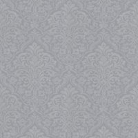 Barock Tapete Profhome 324801 Vliestapete glatt mit Ornamenten matt grau silber 5,33 m2 - grau von PROFHOME