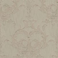 Barock Tapete Profhome 961963 Textiltapete strukturiert mit Ornamenten matt braun beige 5,33 m2 von PROFHOME
