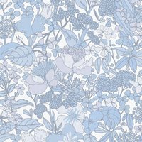 Blumen Tapete Profhome 377566 Vliestapete glatt mit Dschungel-Design matt grau blau weiß 5,33 m2 - grau von PROFHOME