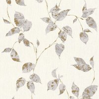Blumen Tapete Profhome 366873 Vliestapete leicht strukturiert mit floralen Ornamenten matt grau silber weiß 5,33 m2 - grau von PROFHOME