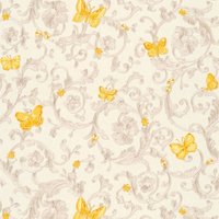 Exklusive Luxus Tapete Profhome 343253 Vliestapete leicht strukturiert mit Blumen-Muster glitzernd gelb gold creme 7,035 m2 - gelb von PROFHOME