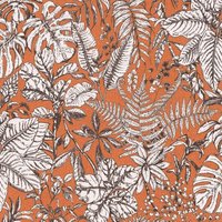 Natur Tapete Profhome 375204 Vliestapete leicht strukturiert mit floralen Ornamenten matt orange weiß braun 5,33 m2 - orange von PROFHOME