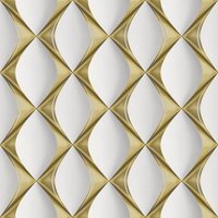 Profhome - 3D Tapete 386911 heißgeprägte Vliestapete leicht strukturiert mit grafischem Muster glänzend creme gold weiß 5,33 m2 Profhome - 3D Tapete 386911 heißgeprägte Vliestapete leicht strukturiert mit grafischem Muster glänzend creme gold weiß 5,33 m2 von PROFHOME