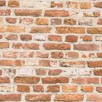 Profhome - 3D Tapete 388291 heißgeprägte Vliestapete leicht strukturiert mit Ziegelsteinen matt rot orange beige weiß 5,33 m2 von PROFHOME