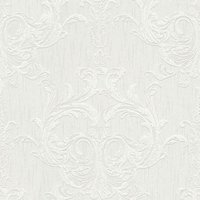 Profhome - Barock Tapete 961961 Textiltapete strukturiert mit Ornamenten matt weiß grau 5,33 m2 Profhome - Barock Tapete 961961 Textiltapete strukturiert mit Ornamenten matt weiß grau 5,33 m2 von PROFHOME