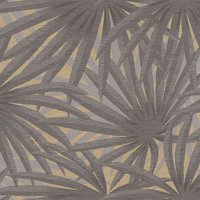 Profhome - Blumen Tapete 378611 Vliestapete leicht strukturiert mit floralen Ornamenten glänzend grau gold 5,33 m2 von PROFHOME